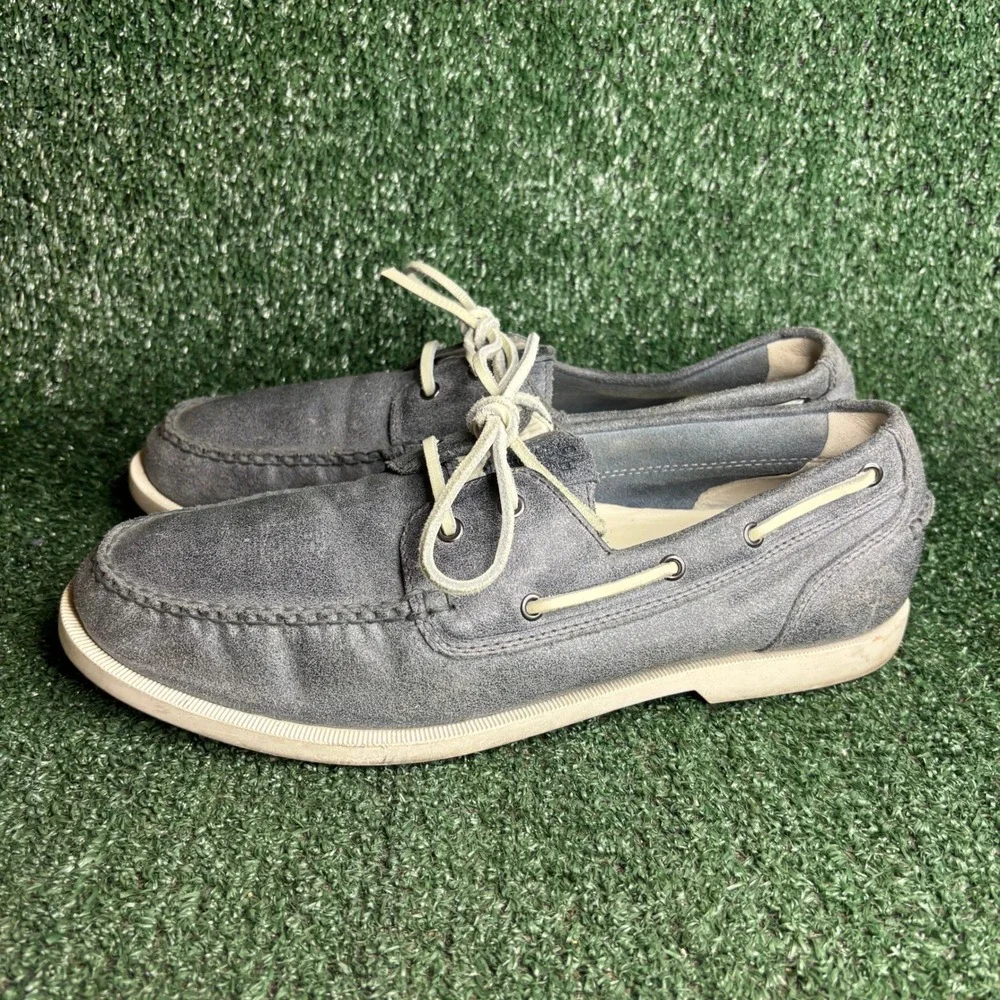Cole Haan Yacht Club Suede Moc Toe Nautical Boat Shoes Grey Mens Size 11.5 M